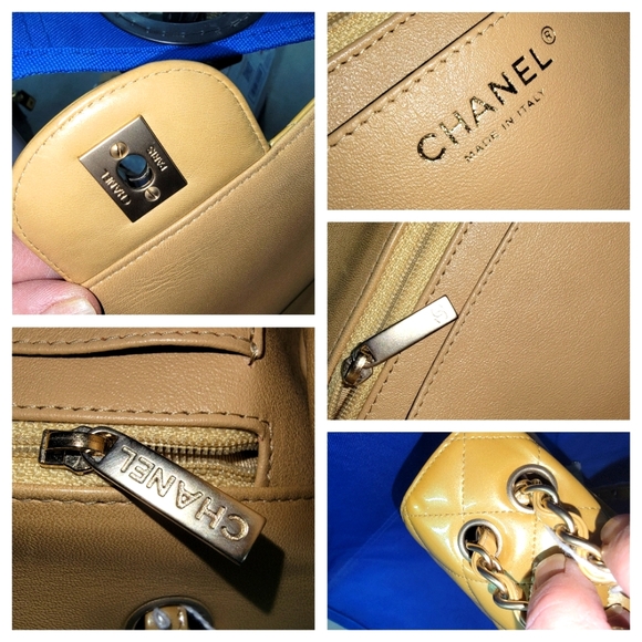 AuthenticCHANEL Jumbo XL single classic flap in a Creamy Gold patent leather ✨️ - Picture 4 of 17